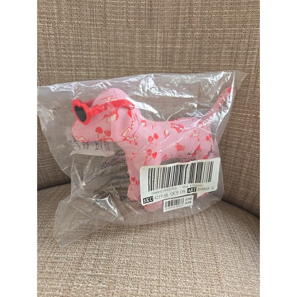 Sealed New VICTORIA'S SECRET PINK MINI DOG VS Red Glasses VALENTINE'S DAY HEART